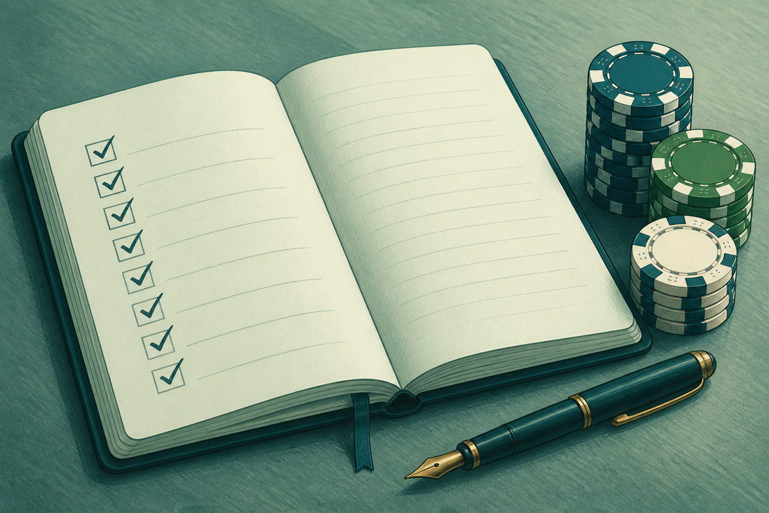 Editorial checklist still life